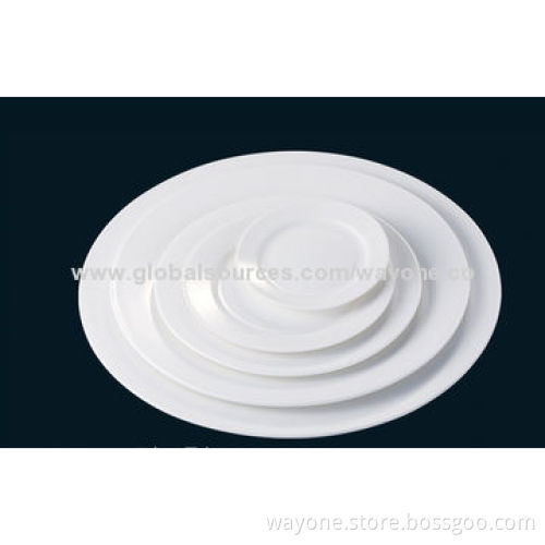 White New Bone China Coupe Plate, with Various Sizes, Hotel Ware, Food Safe,Lead-free,High Whiteness